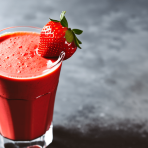 Protein smoothie made from fresh strawberries.